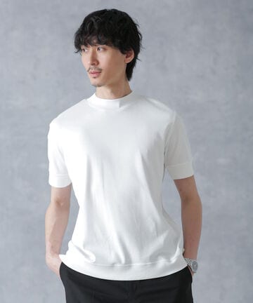 「FORMAL JERSEY」モックネックカットソー半袖