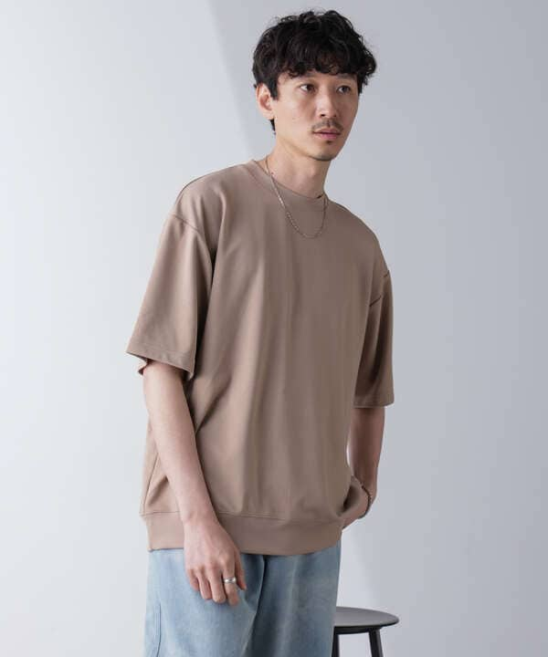 ワイドシルエットポンチクルーネックTシャツ