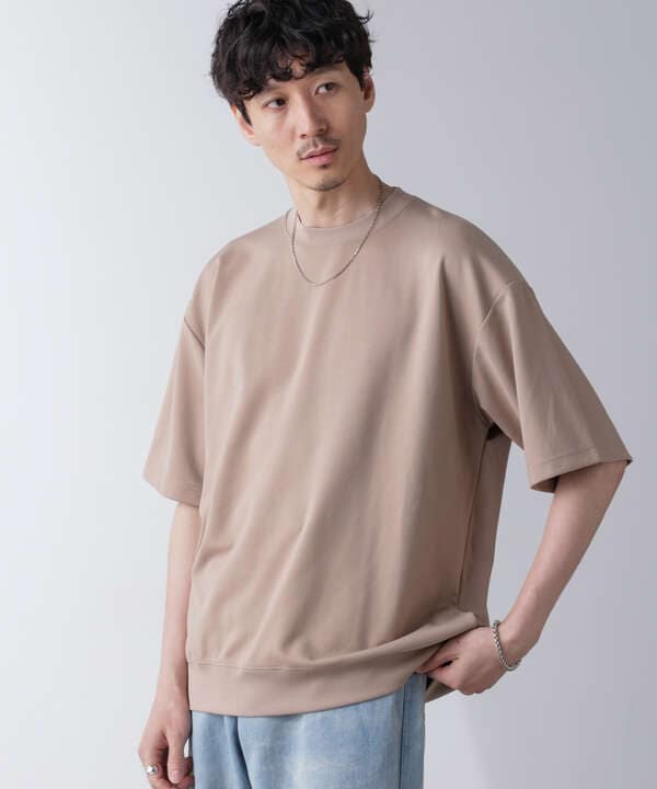 ワイドシルエットポンチクルーネックTシャツ