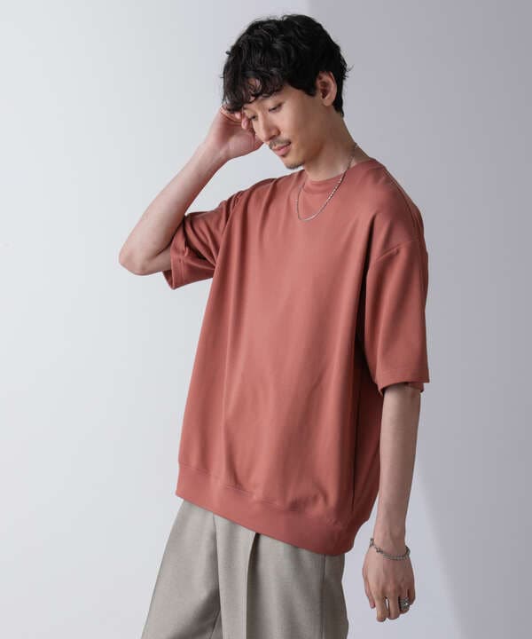 ワイドシルエットポンチクルーネックTシャツ