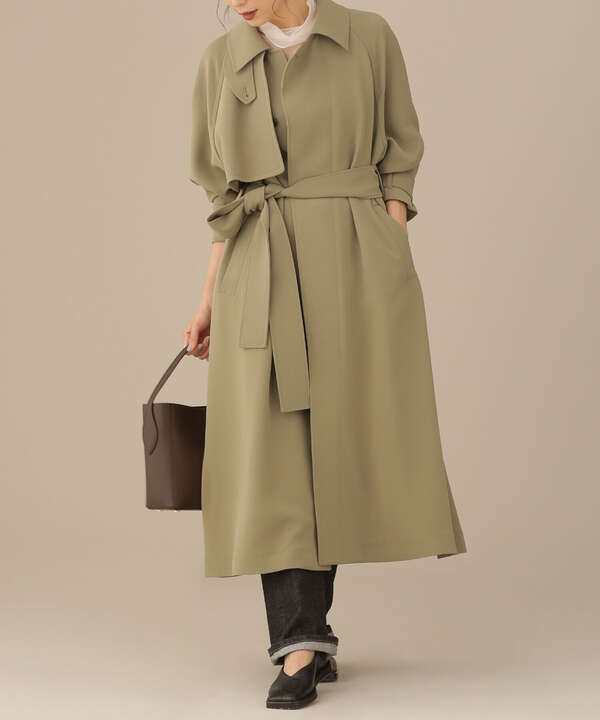 L´Or stand collar long coat トレンチコート エクリュ-