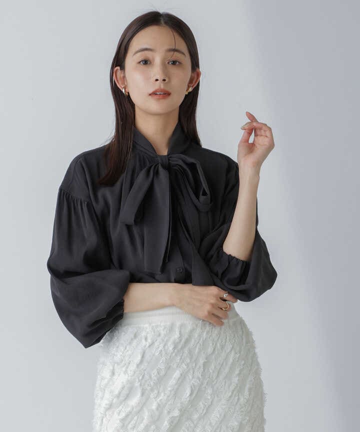 「星玲奈×NANO universe」ジョーゼットボータイブラウス