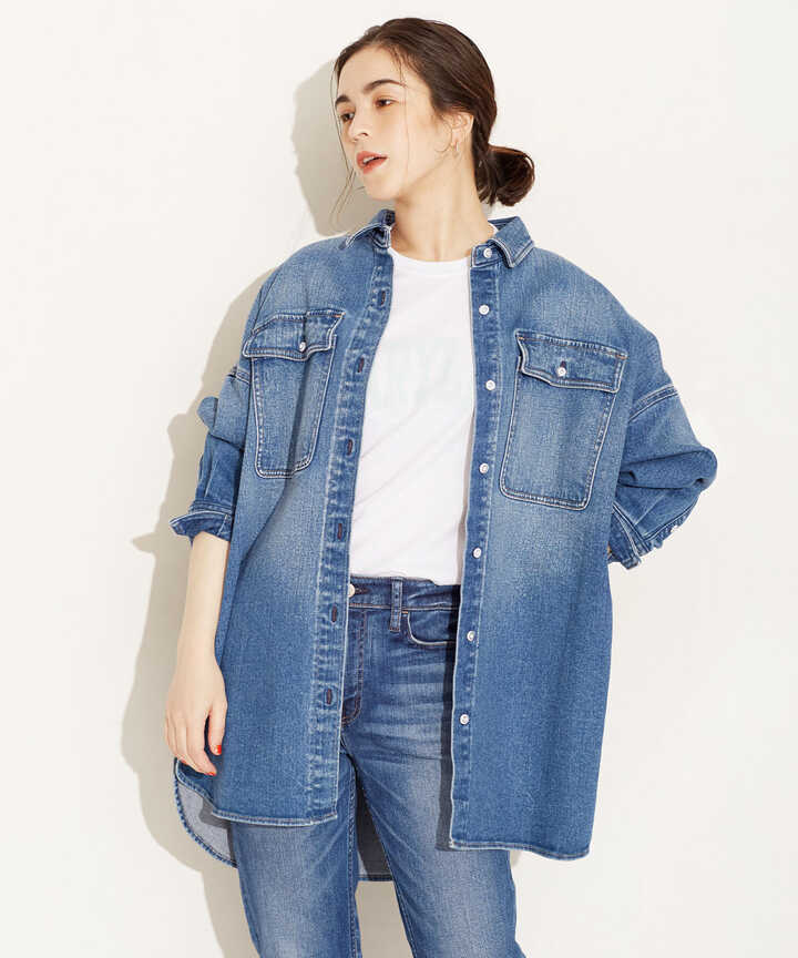 Healthy DENIM/別注Almond デニムビッグシャツ 長袖（6711220001