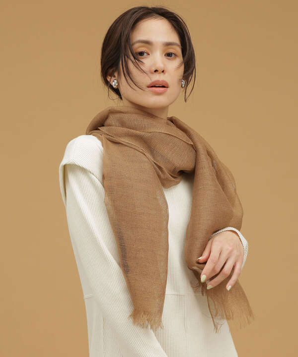 【THROW/スロー】LINEN COTTON MESH STOLE