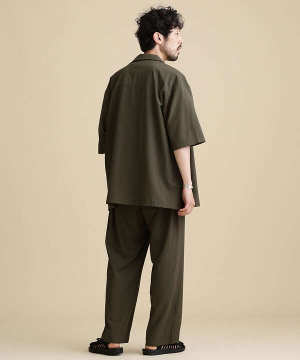 LB.04/ストレッチワイドオープンカラーシャツ 半袖