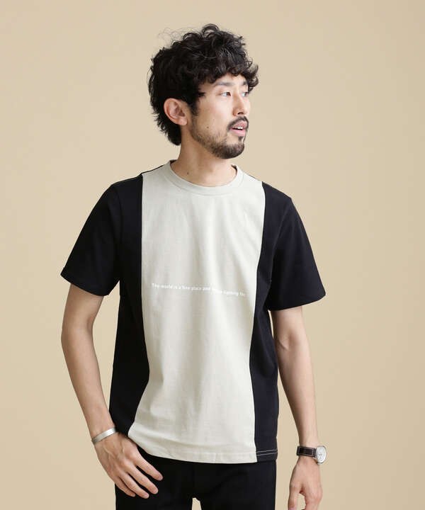 LB.04/スイッチングパネルクルーネックTシャツ