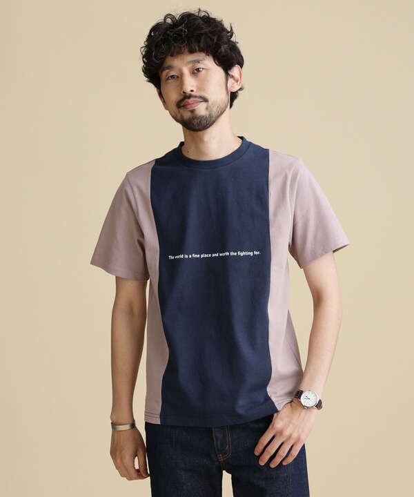 LB.04/スイッチングパネルクルーネックTシャツ