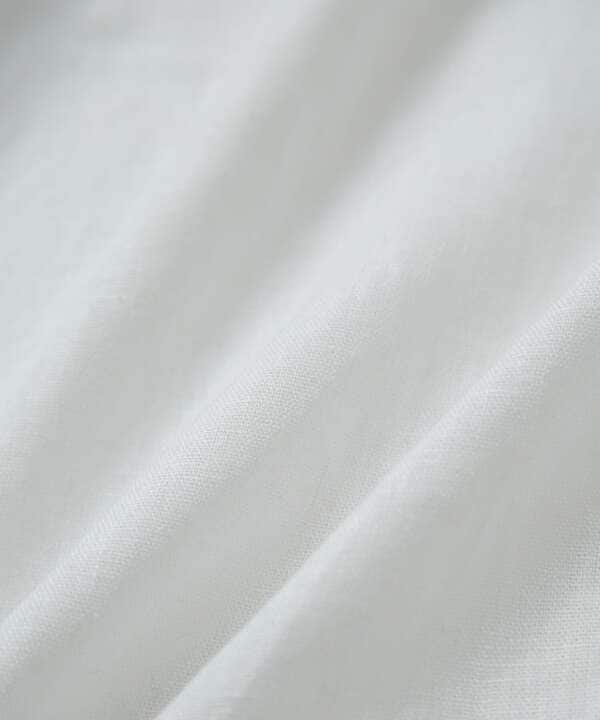 LB.04/フレンチリネン バンドカラーシャツ7分袖