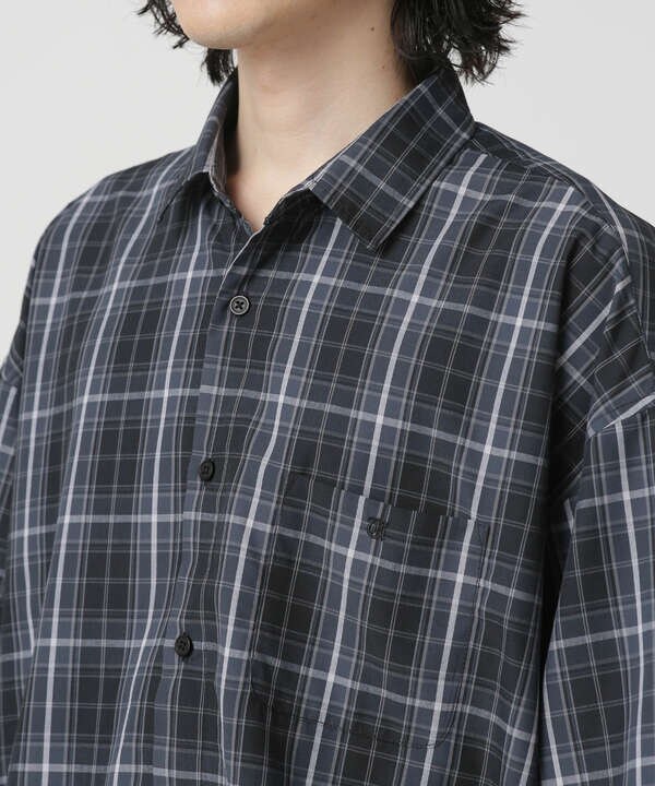 LB.04/WEB限定 ビッグシルエットリラックスチェックシャツ 半袖