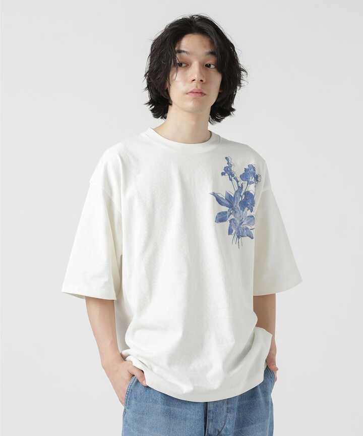 LB.04/フラワープリント刺繍Tシャツ