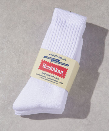 Healthknit/シンカーベーシックホワイトソックス 3足セット