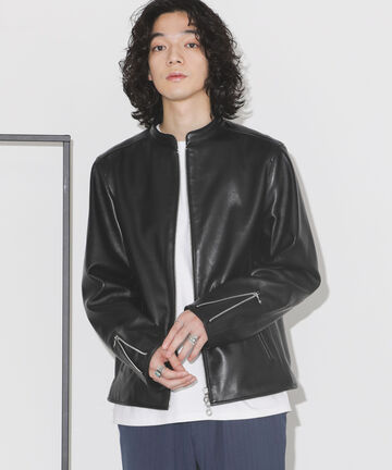 お得】 ジャケット・アウター CLANEVEGAN 2 JACKET SHORT LEATHER