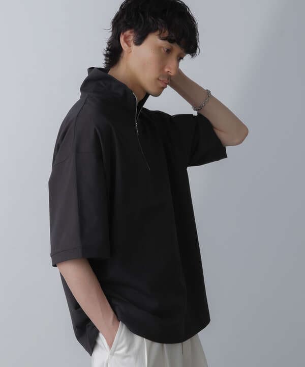 HALF ZIP ワイドシルエット Tシャツ 半袖