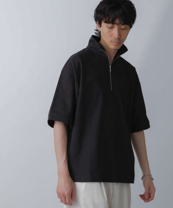 HALF ZIP ワイドシルエット Tシャツ 半袖