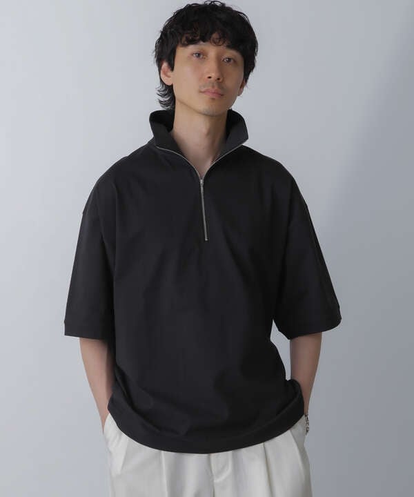 HALF ZIP ワイドシルエット Tシャツ 半袖