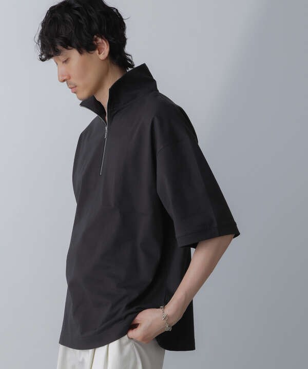 HALF ZIP ワイドシルエット Tシャツ 半袖