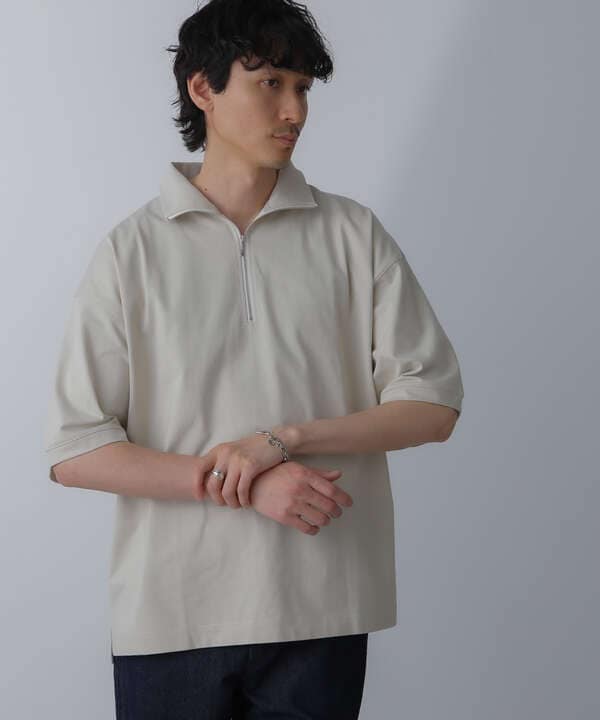 HALF ZIP ワイドシルエット Tシャツ 半袖