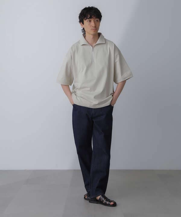 HALF ZIP ワイドシルエット Tシャツ 半袖