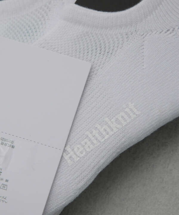 Healthknit/ペナント刺繍ソックス 3足セット/ホワイト