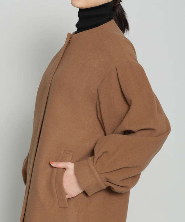 SUPER110ブレンドモッサボリューム袖コート