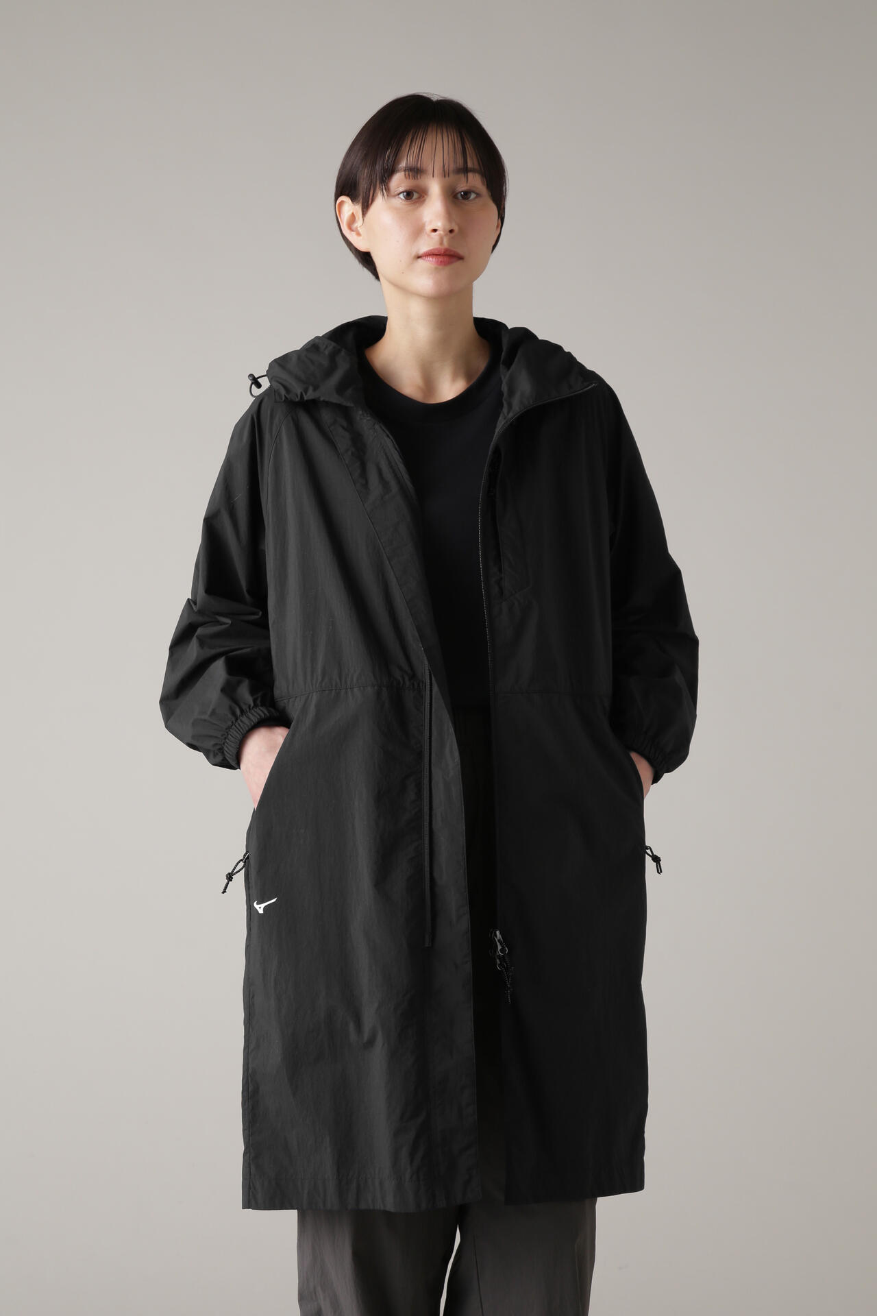 【MARGARET HOWELL】 Lightweight Nylon Poplin レディース Black I その他のコート アウター マーガレット・ハウエル