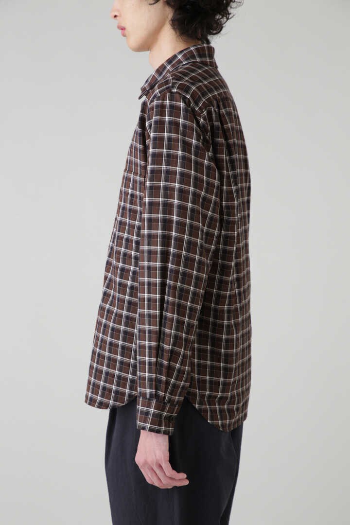 CASHMERE COTTON GOLD CHECK SHIRT