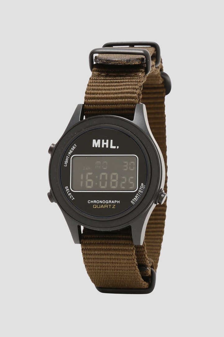電池交換済】MARGARET HOWELL 腕時計 シルバー スクエア ロゴ-