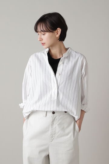 ODD STRIPE COTTON MHLシャツ fudge