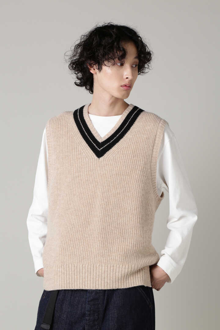 Stone Pure Wool Ribbed Fisherman Jumper