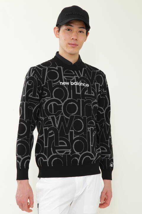 ビッグロゴタイプジャカード クルーネック ニット プルオーバー (MENS SPORT)