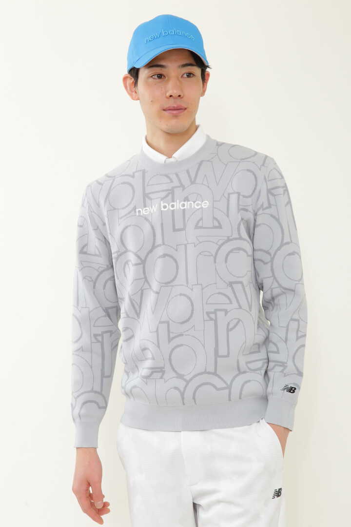 ビッグロゴタイプジャカード クルーネック ニット プルオーバー (MENS SPORT)