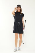 メッシュ 半袖 モックネック ワンピース (WOMENS)