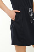 メッシュ 半袖 モックネック ワンピース (WOMENS)