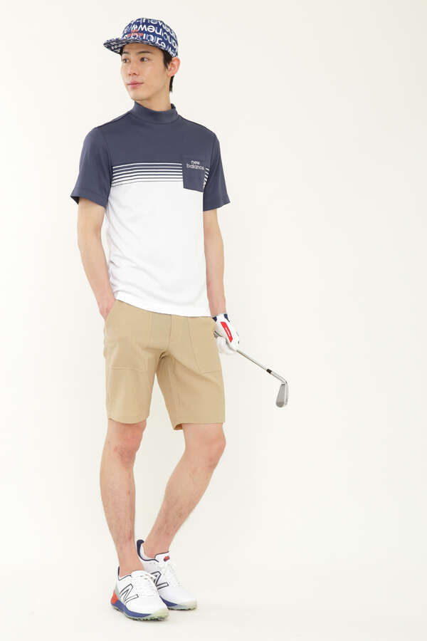 メッシュ 半袖 モックネック プルオーバー (MENS)