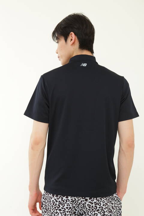 レオパードロゴ メッシュ 半袖 モックネック プルオーバー (MENS)