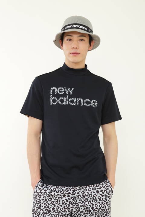 レオパードロゴ メッシュ 半袖 モックネック プルオーバー (MENS)