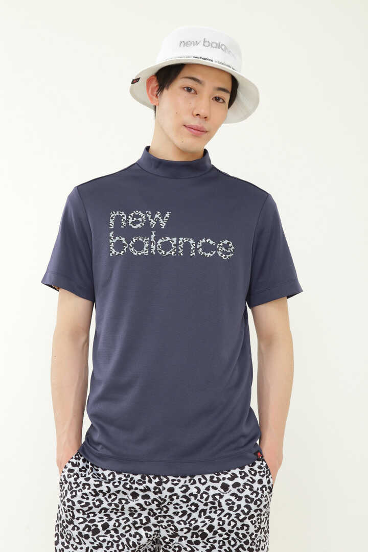 レオパードロゴ メッシュ 半袖 モックネック プルオーバー (MENS)