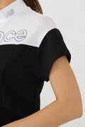 シングルジャージー×ダブルフェイス 半袖 モックネック ワンピース (WOMENS SPORT)