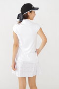 無地×ブロックシャドーロゴ 半袖 ハーフジップ ワンピース (WOMENS SPORT)
