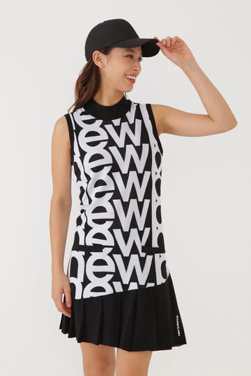 リピートロゴ スリーブレス モックネック ニット ワンピース (WOMENS SPORT)