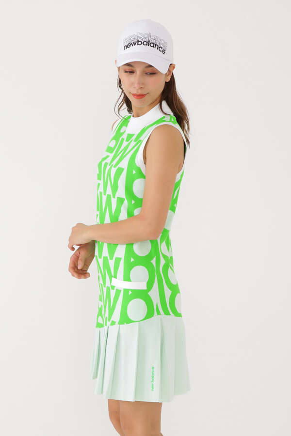 リピートロゴ スリーブレス モックネック ニット ワンピース (WOMENS SPORT)