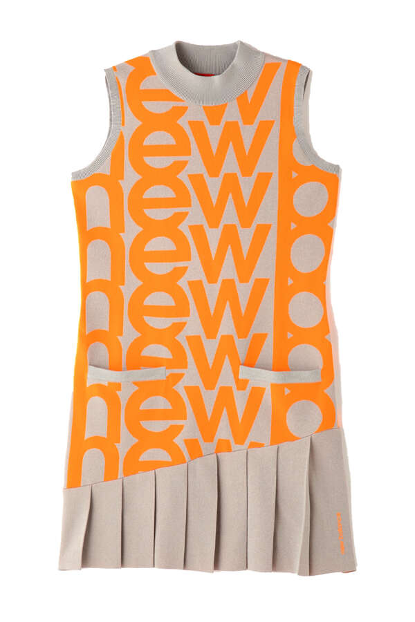 リピートロゴ スリーブレス モックネック ニット ワンピース (WOMENS SPORT)
