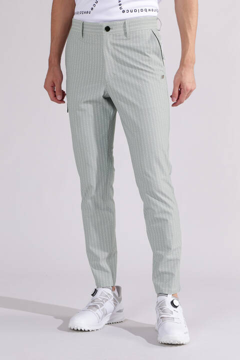 【直営店舗限定】ストライプロゴ スリム クロップドパンツ (MENS)
