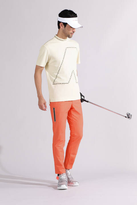 【直営店舗限定】ストライプロゴ スリム クロップドパンツ (MENS)
