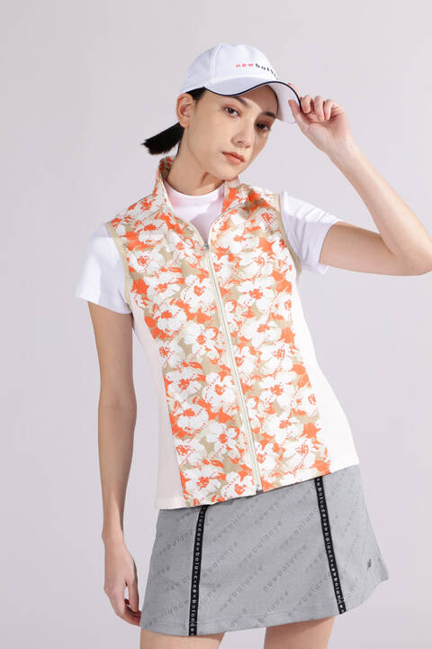 【直営店舗限定】ハイビスカス総柄 フルジップ ベスト (WOMENS)