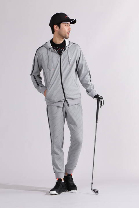 【直営店舗限定】バイアスロゴ スウェット フルジップ フーディー (MENS)