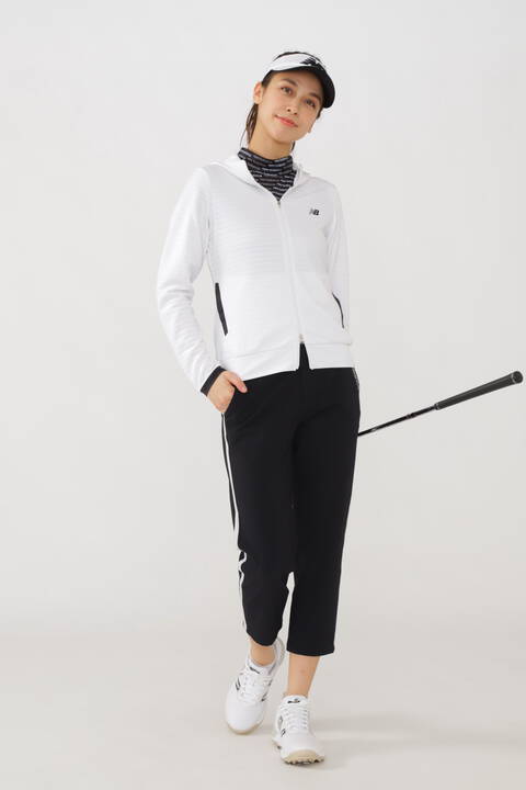 ボーダー ダブルフェイス スウェット フルジップ フーディー (WOMENS SPORT)