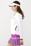 ボーダー ダブルフェイス スウェット フルジップ フーディー (WOMENS SPORT)