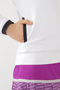ボーダー ダブルフェイス スウェット フルジップ フーディー (WOMENS SPORT)