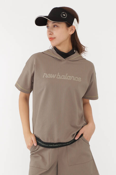 ニットサッカー ハーフスリーブ プルオーバー フーディー (WOMENS METRO)